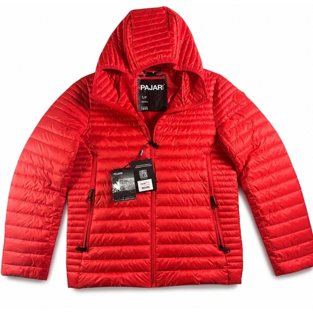 Pajar Packable Insulated Puffer Lightweight Hooded Jacket Osprey Red Men's Small